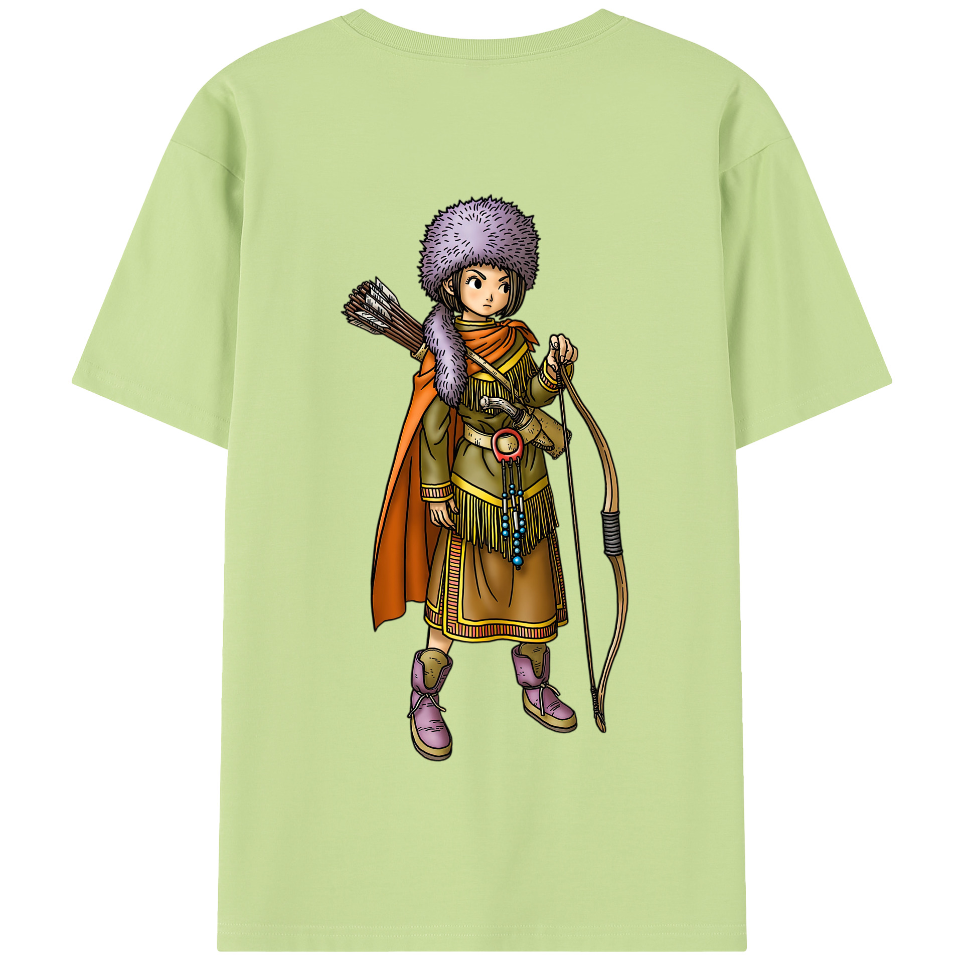 （画像用） ドラゴンクエスト Doragon Kuesuto Dragon Quest 綿100％半袖Tシャツ（背面プリント）